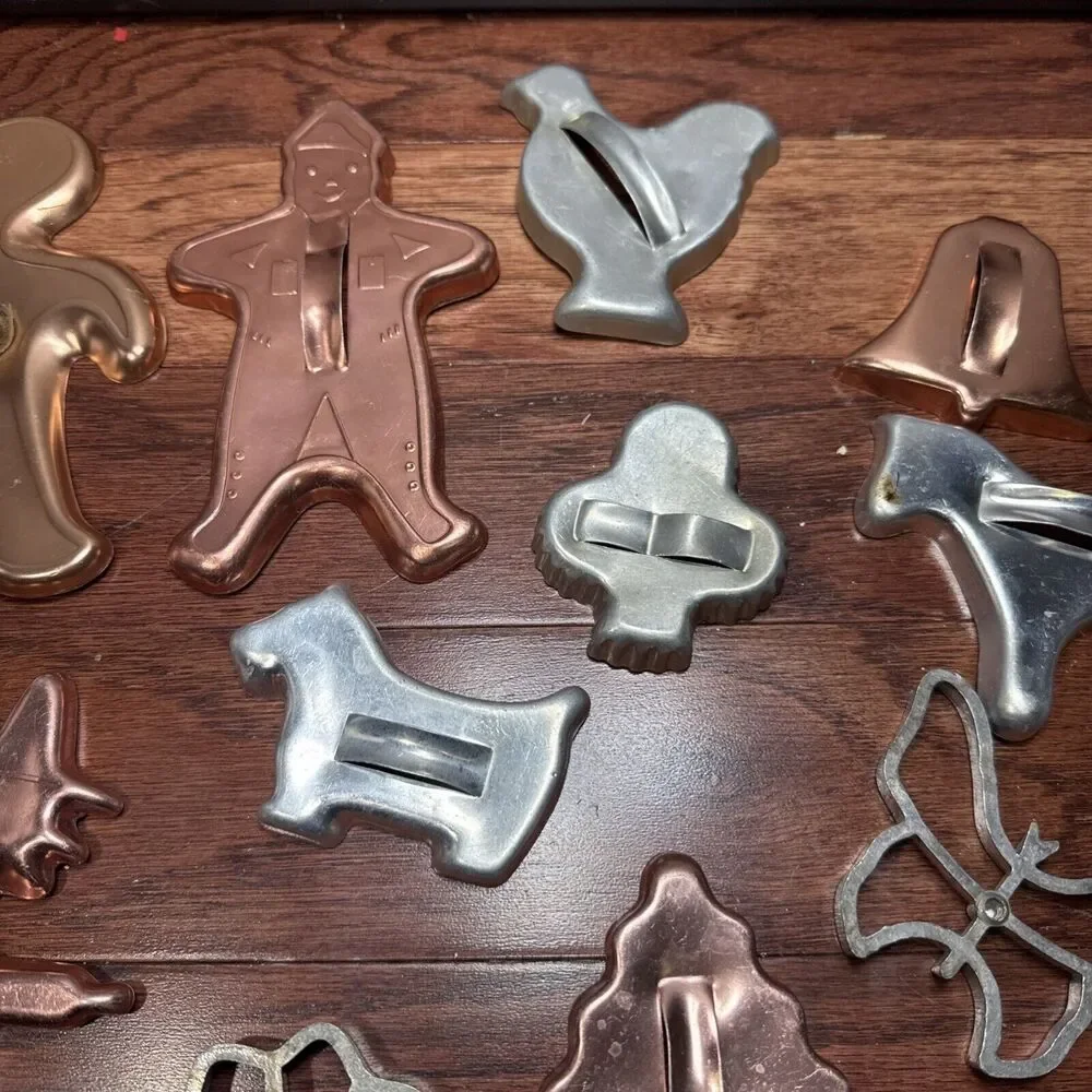 Vintage Tin and Copper Cookie Cutter Lot